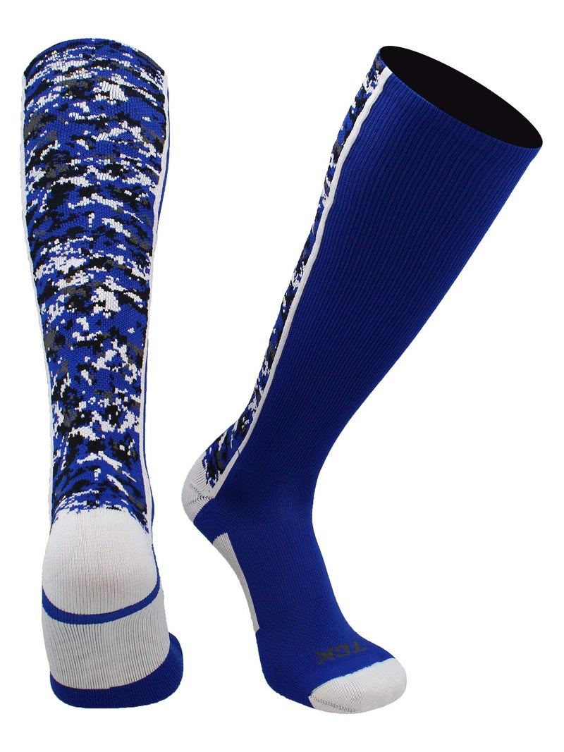 TCK Digital Camo OTC Socks (Royal/White, Medium) - Image 1